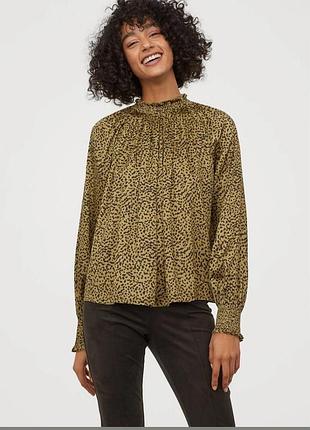 Стильна блуза принт h&m оверсайз леопард гепард