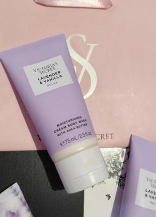 Мини крем-гель для душа с маслом ши лаванда+ваниль lavender & vanilla victoria's secret виктория сикрет вікторія сікрет оригинал1 фото