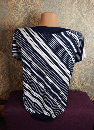 Красивая женская блуза в полоску блузка блузочка большой размер батал 50 /52 футболка3 фото
