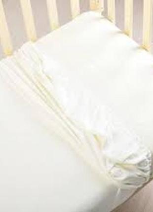 Детская трикотажная простынь на резинке в кроватку 60х120х14 см1 фото