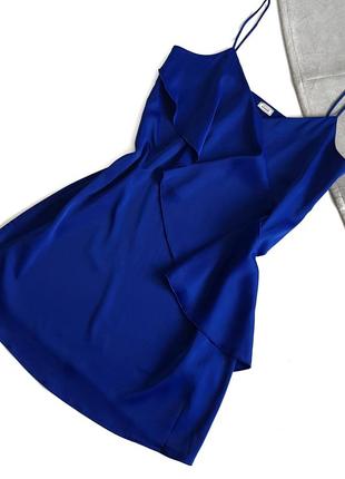 Платье сарафан на бретелях синее1 фото