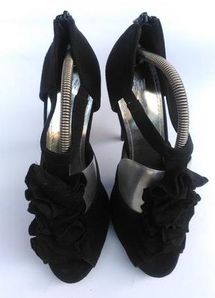 Босоножки туфли черные  h&m на каблуках5 фото