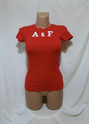 Футболка червона з логотипом 'abercrombie & fitch' 40-42р
