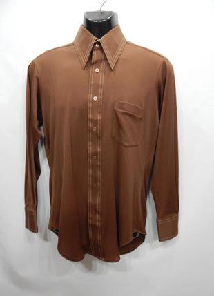 Мужская приталенная рубашка с длинным рукавом innivation knit 005др р.48