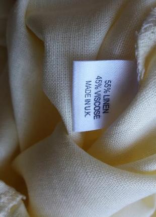 Штани льон/віскоза від select англія ніжно-жовтого кольору з м'якої тонкої лляної тканини6 фото