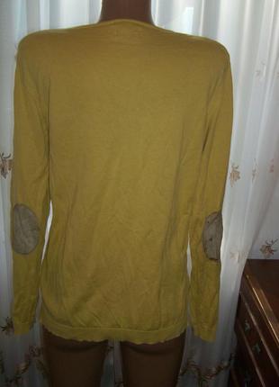 Тонкий вязаный свитер горчичного цвета2 фото