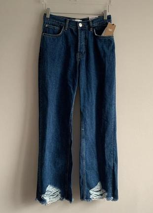 Mango стильні джинси рвані краї висока талія7 фото