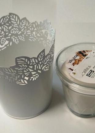 Свічка ароматична ikea в підсвічнику морозиво ваніль1 фото