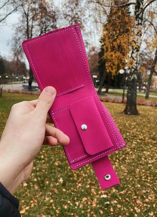 Яркий розовый кошелек ручной работы3 фото