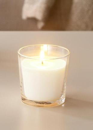 Свічка ароматична у підскляннику ikea солодкий аромат ванільного морозиво й свіжовипечених вафель4 фото