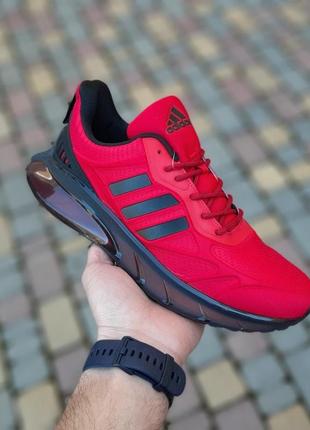 Чоловічі літні кросівки adidas color червоні з чорним модні весение кросівки адідас
