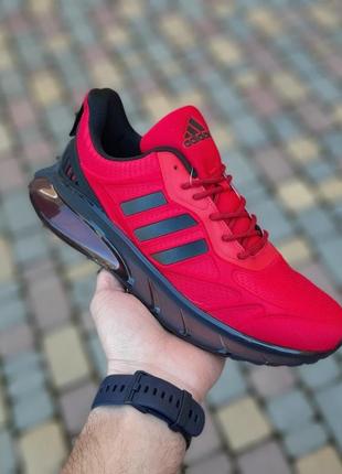 Мужские летние кроссовки adidas красные с черным модные весение кроссовки адидас1 фото