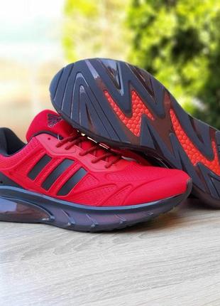 Мужские летние кроссовки adidas красные с черным модные весение кроссовки адидас4 фото