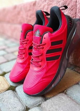 Мужские летние кроссовки adidas красные с черным модные весение кроссовки адидас6 фото