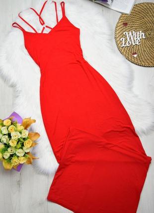 Плаття сукня в підлогу червона по фігурі футляр довга