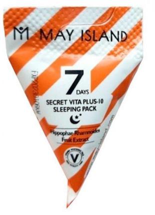 Нічна очищаюча маска для обличчя may Primness 7 days secret vita plus 10 sleeping pack 1 шт