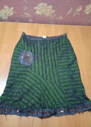Итальянская юбка изумрудного цвета 48 р1 фото