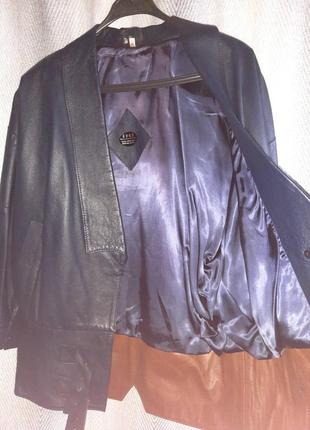 Натуральная кожаная винтажная женская куртка, ветровка, плащ, тренч косуха.4 фото