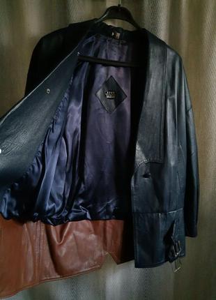 Натуральная кожаная винтажная женская куртка, ветровка, плащ, тренч косуха.9 фото