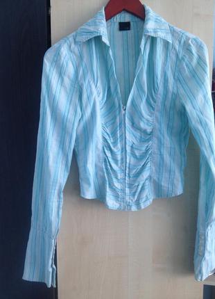 Короткая рубашка из "жатой" ткани с тонкой ниткой люрекса2 фото