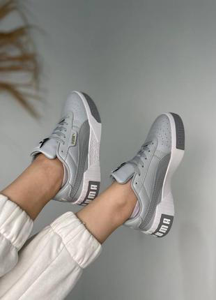 Жіночі сірі шкіряні кеди puma cali🆕 кросівки пума2 фото