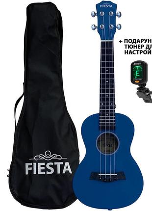 Укулеле концертне fiesta travel bag з чохлом і тюнером чорна, біла, синя, зелена, червона