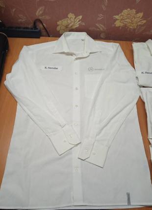 Форменные рубашки белые mercedes-benz пог 58 см