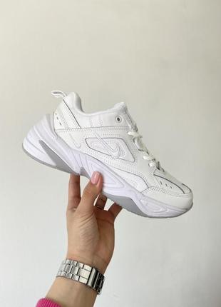 M2k nike tekno triple white жіночі білі трендові круті кросівки найк весна літо осінь женские белые кроссовки демисезон