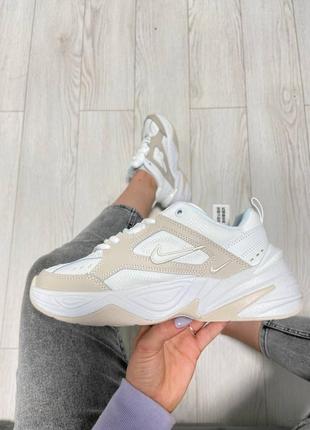 Nike m2k tekno phantom summit white жіночі трендові білі кремові кросівки найк весна літо осінь демісезонні женские белые кремовые бежевые кроссовки