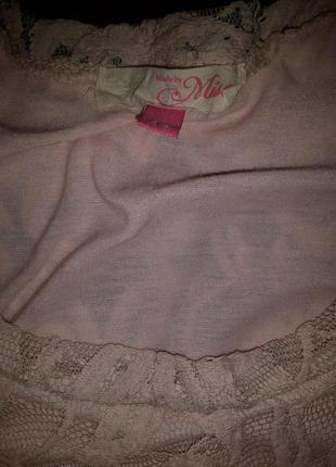 Гипюровая пудрово-розовая  блуза туника от miso! p.-143 фото