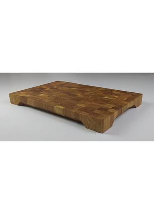 Кухонная разделочная доска прямоугольная с ручками 40×35×4 см из натурального дуба