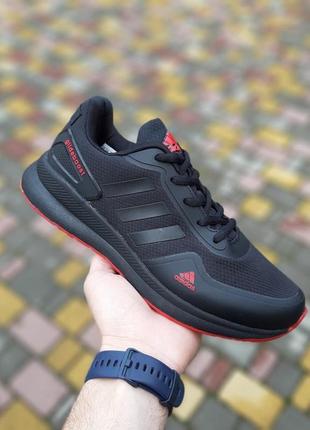 Чоловічі літні кросівки adidas glide чорні з червоним модні весение кросівки адідас для хлопця