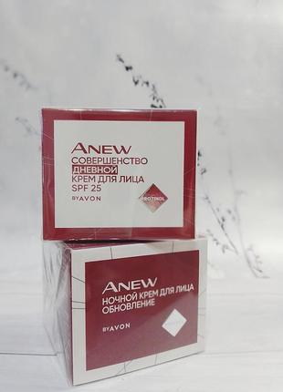 Набор крем для лица ночной дневной 35+ обновление совершенно avon anew1 фото