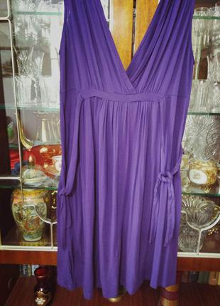 Летнее платье -туничка фирмы"zara" на размер48-50. фиолетовое ,трикотажное.