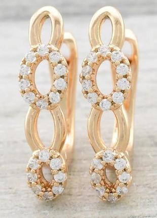 Серьги xuping 23840 18к, размер 20*5мм, позолота 18к, вес 2,8 г