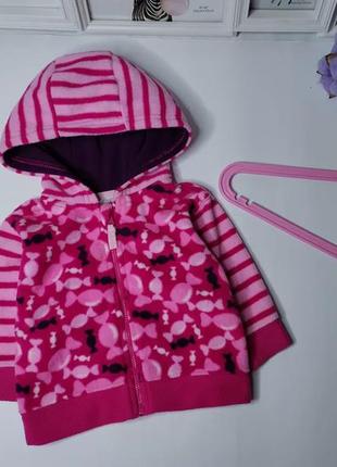 Флисовая кофточка на замке okay 3-6мес