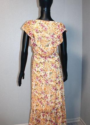 Квіткова максі сукня з воланом квітковий принт esmara квіткове шифонова максі плаття з рослинним візерунком оборк7 фото