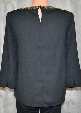 Чёрная блуза vero moda с украшенным воротом (индия)2 фото
