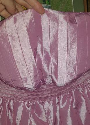 Чудесное платье бюстье цвета розовый металлик2 фото