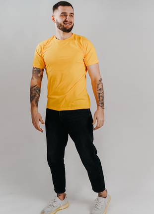Базова сонячно-жовта футболка 100% бавовна (+25 кольорів)2 фото