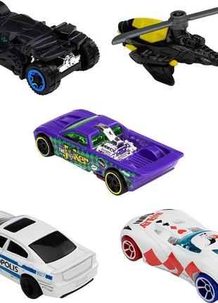 Hot wheels 5-car pack batman бетмен базові машинки базові машинки2 фото