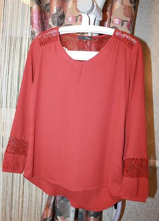 Красивая блузка с кружевом my own на размер м
