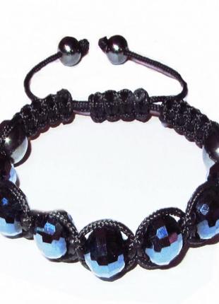 Браслет shamballa сяйві ночі з кришталевими кристалами і гематитами