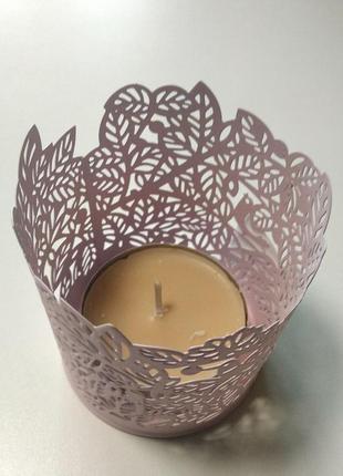 Свічка ароматична у підскляннику рожевому ikea4 фото