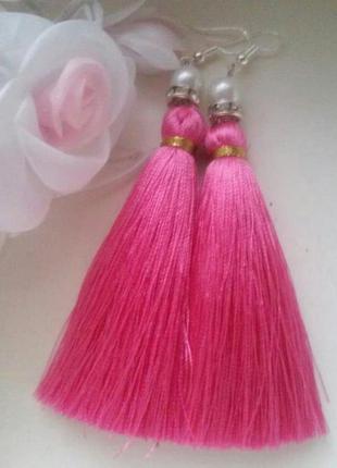 Серьги кисти шелковые
