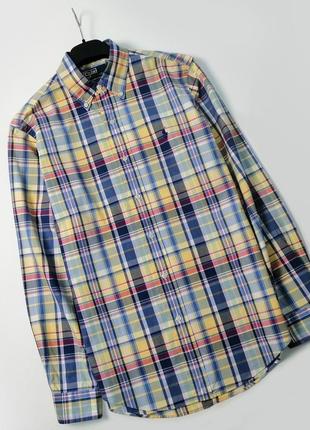 Ralph lauren мужская рубашка с длинным рукавом оригинал хлопок в клетку