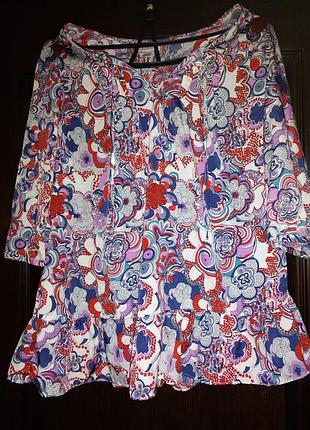 Блуза туніка l (48) з баскою