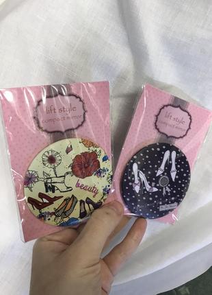 2 дзеркала дзеркальця маленьких круглих