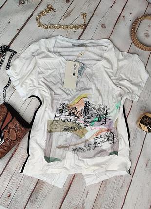 Новая красивая белая футболка хлопковая женская оверсайз guitare