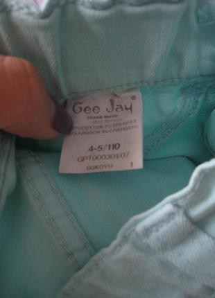 М'ятні джинси gee jay 4-5t (110 см)3 фото